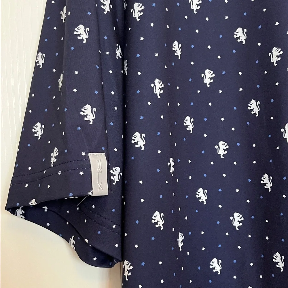 Ralph Lauren Dark Blue Polo Golf Shirt with White Lion Design